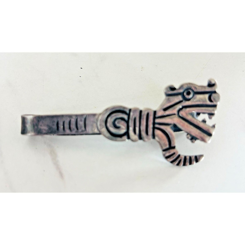 Rafael Melendez Money Clip Tie Mexico Taxco Sterling Silver‎ 980 Serpent Dragon